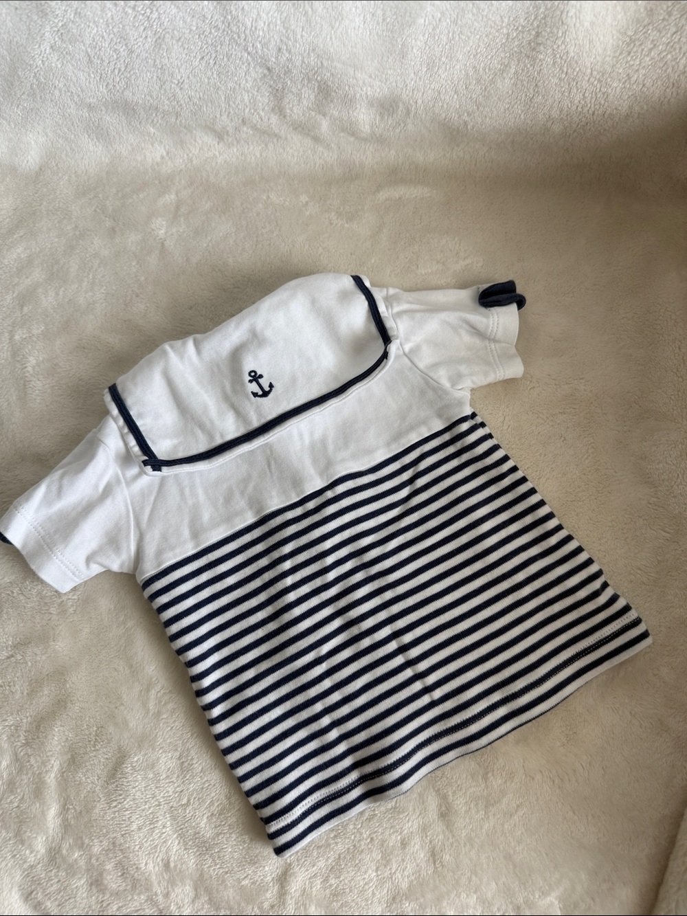 Kissy Kissy White & Navy Striped Sailor Tee